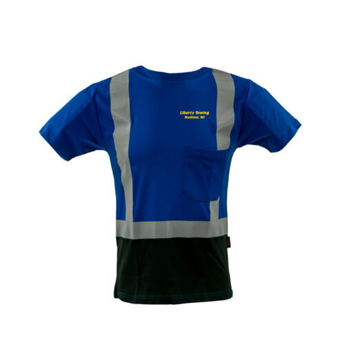 GSS Safety Class 2 Short Sleeve T-Shirt Blue with Black Bottom Thumbnail